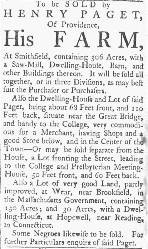 Slavery Advertisements Published July 21 1770 The Adverts 250 Project