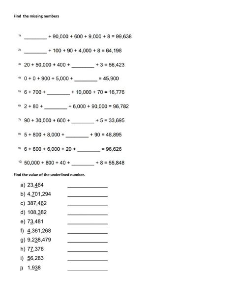 Place Value Worksheets Math Place Value Place Values 5th Grade Age