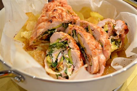 A fine cottura insaporire con la curcuma in polvere (facoltativa) e servire subito la fesa di tacchino saporita. Rollè di fesa di tacchino con zucchine, rucola e pecorino ...