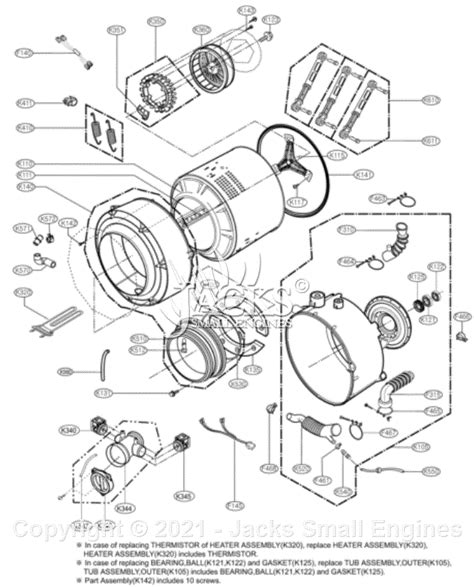 LG WM0642HW Parts Diagram For DRUM AND TUB ASSEMBLY