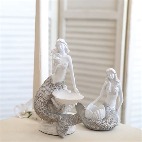 Creative Resin Mermaid Statue Home Decor Crafts Room Decoration Study