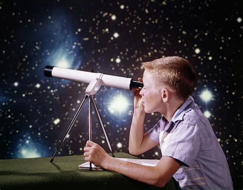 1960s Boy With Telescope On Table Photograph By Vintage Images Pixels