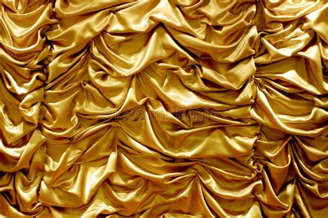 Shiny Gold Fabric Curtain Texture Background Stock Image Image Of