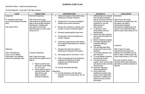 Acute Pain Care Plan Labor And Delivery Pin On Ncp Pharmacological