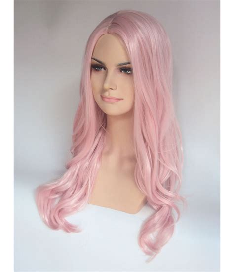 Pastel Pink Wig Long Wavy Celebrity Wigs Star Style Wigs Uk