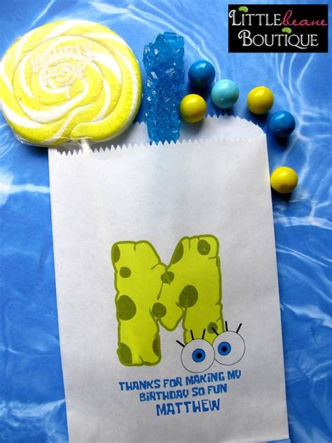 Items Similar To Spongebob Birthday Party Candy Bags Favor Bags