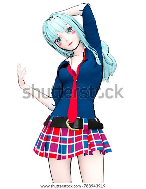 3d Sexy Anime Doll Japanese Anime Stock Illustration 788943919