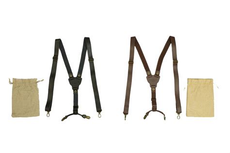 Mens Accessories Leather Braces Suspenders Set With Bag Bello Per Te