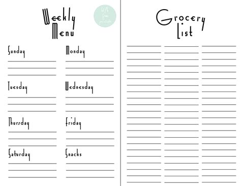 Hello There House Kitchen Revival Weekly Menus And Grocery Lists