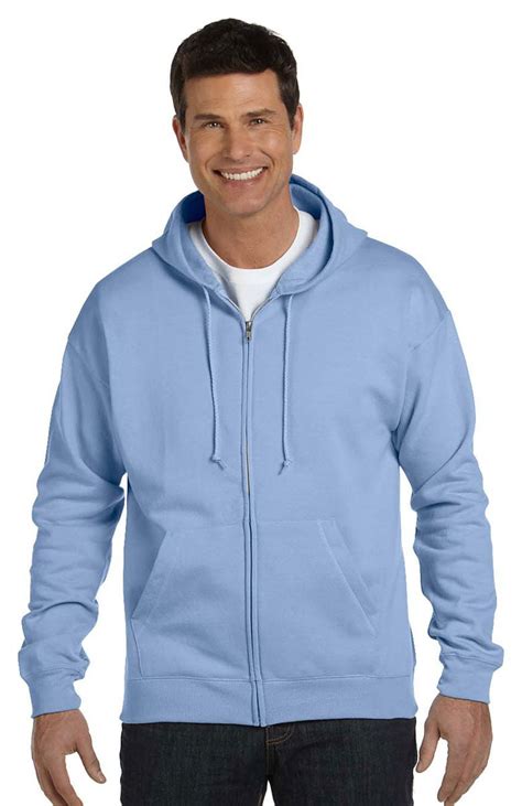 Hanes P180 Comfortblend Mens Full Zip Hoodie Light Blue 3x Large