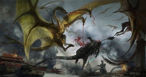 Kingu gidorâ, gojira tai kingu gidorâ, godzilla contra o monstro do mal, godzilla kohtaa king ghidorahin, 戰龍哥斯拉, godzilla: Masaüstü : Godzilla, King Ghidorah, Kaiju 1920x1010 ...