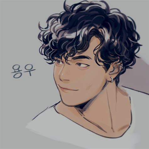 How To Draw Cartoon Curly Hair Male