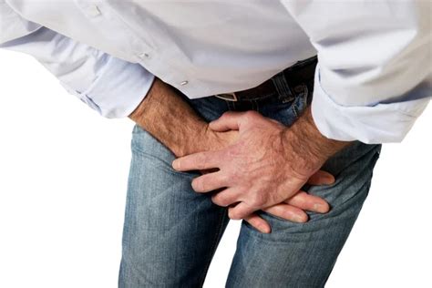 Man Hands Covering His Painful Crotch — Stock Photo © Lucidwaters