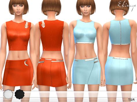 Cropped Tops And Mini Skirts By Ekinege At Tsr Sims 4 Updates