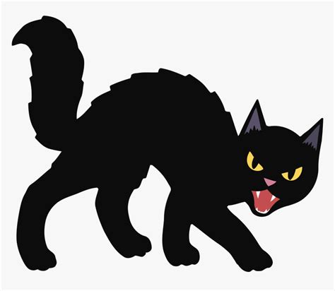 Black Cat Kitten Halloween Clip Art Scary Cat For Halloween Hd Png