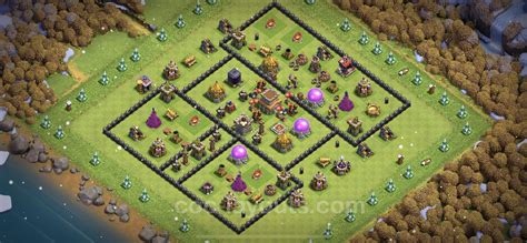 Best Base Th8 With Link Hybrid Anti Everything 2023 Town Hall Level