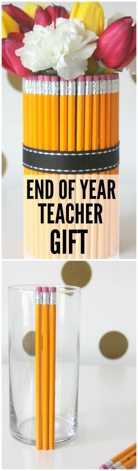 I love these personalized gifts for teachers and these are so easy to make using your cricut. Pencil Vase DIY - End of School Teacher Gift | Catch My Party