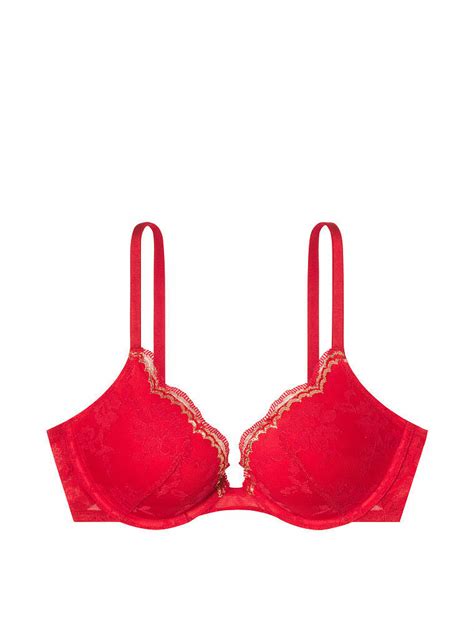 Victoria S Secret Dream Angels Push Up Bra Set Red Gold Shine Cheekini Panty Ebay