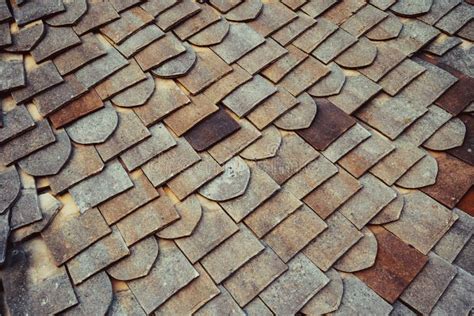 Close Up Roof Tiles Texture For Background Old Fashioned Style Roof