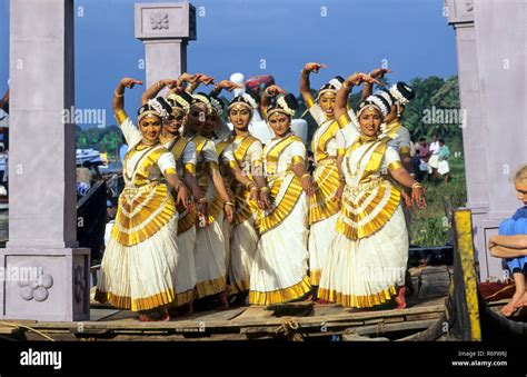 Women Performing Indian Classical Dance Mohiniattam Kerala India