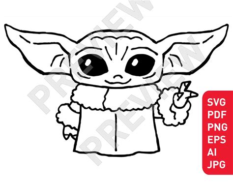 Baby Yoda Svg Free - Layered SVG Cut File