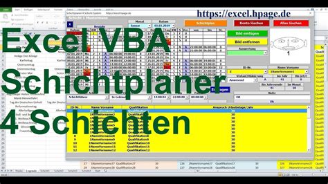 Excel Vba Schichtplaner 4 Schicht System Mit Bilder Youtube