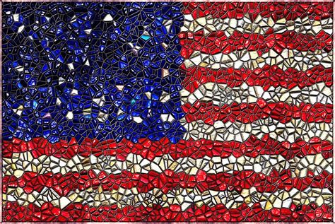 American Flag Mosaic Framed Art Print By Bloomingvine Mosaic Frame