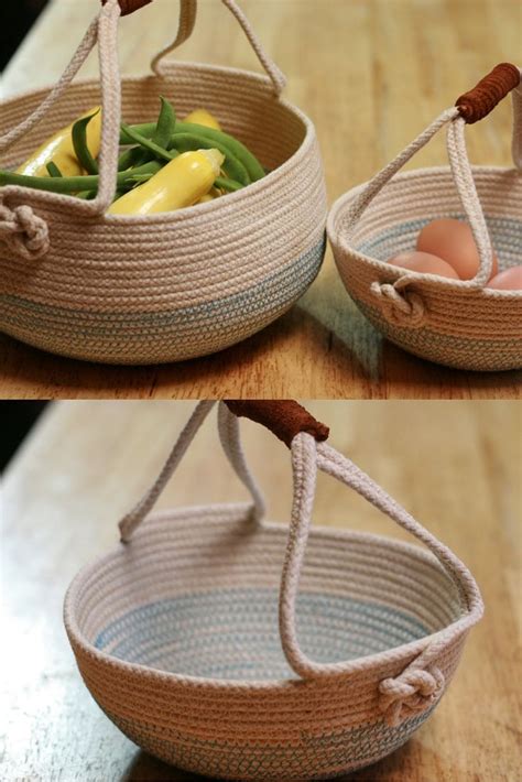 These Handmade Rope Baskets Are Great For Gathering A Small Harvest Or