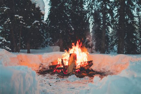 Winter Campfire By Stocksy Contributor Jake Elko Stocksy