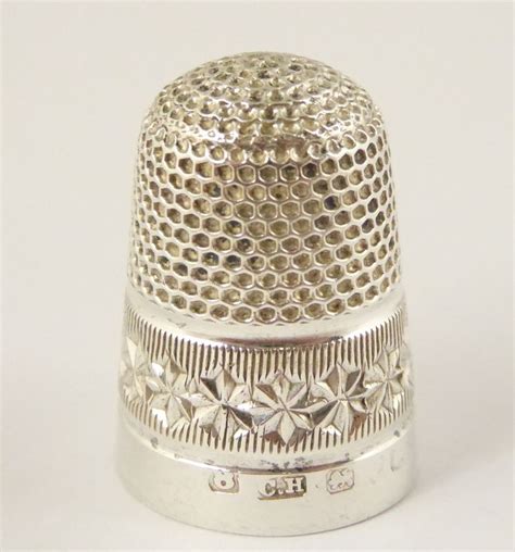 Antique Hallmarked Sterling Silver Sewing Thimble 8 Silversmith Charles