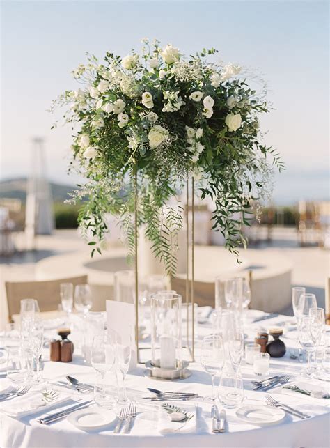 An Elegant Destination Wedding In Greece Wedding Floral Centerpieces