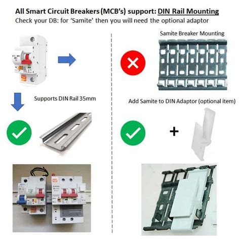 Circuit Breakers Transformers Samite To Din Rail Adaptor For Smart Mcb Mounting To Samite