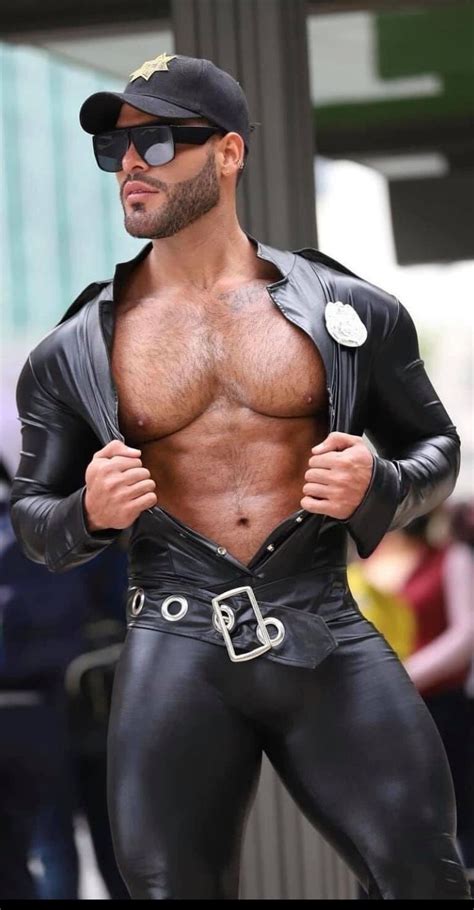 Hairy Men Scruffy Men Handsome Men Gay Costume Motard Sexy Latex Men Mens Leather Pants