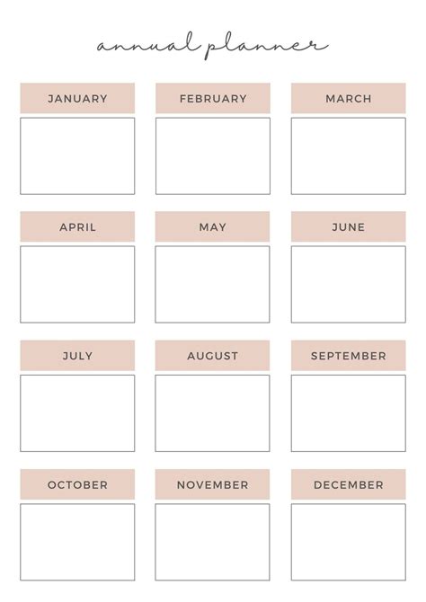 Minimalism Annual Planner Sheet Templates By Canva Print Planner