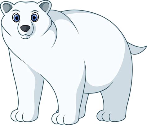 Premium Vector Cute Polar Bear Standing Smiling Cartoon