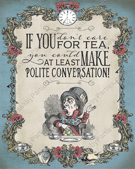 Mad Hatter Tea Party Poster Instant Download Alice In Etsy