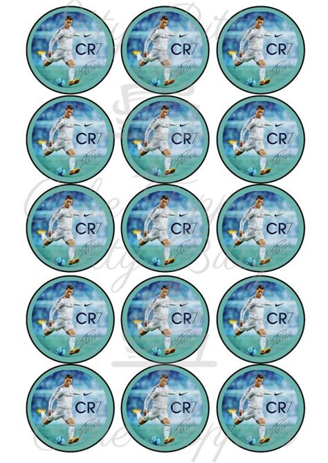 Cristiano Ronaldo Themed Cupcake Cookie Toppers Itty Bitty Cake Toppers