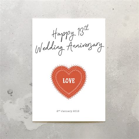 13th Wedding Anniversary Card Designed By Joe