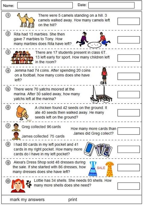 Problem And Solution Worksheets Grade