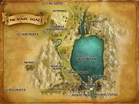 Lotro Map Of The East Wall Fantasy World Map Fantasy City Lotr Elves