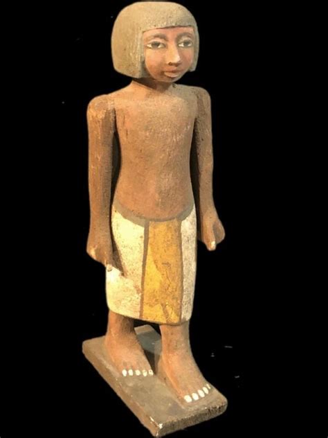 Beautiful Ancient Egyptian Wooden Statue 300 Bc 1 Large