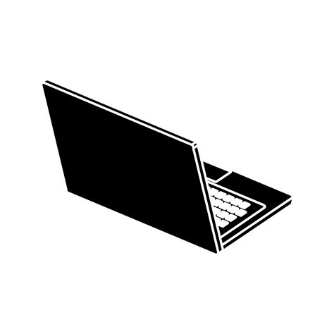 Silhouette Of Laptop Computer Device Isolated Icon 3248662 Vector Art