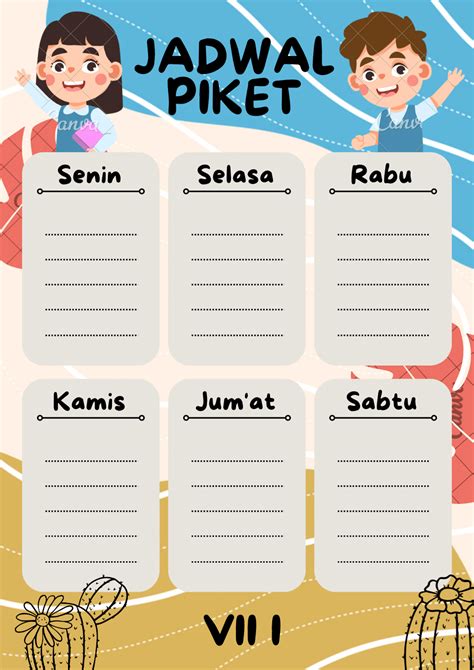 Jadwal Piket Template Jadwal Pelajaran Aesthetic Template Jadwal