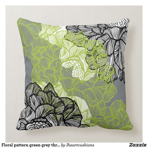 Target/home/diamond patterned throw pillow (5634)‎. Floral pattern green grey throw pillow | Zazzle.com | Grey ...