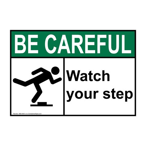 Ansi Be Careful Watch Your Step Spanish Sign Abs 6440 Watch Your Step