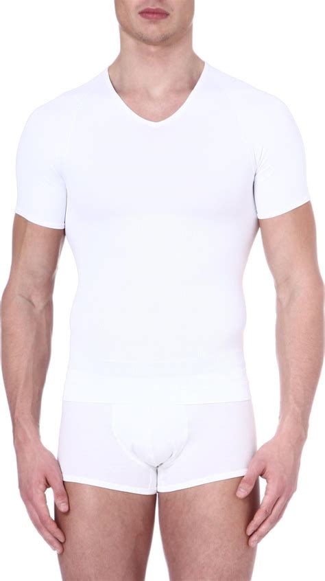 Spanx Zoned Performance Vneck Undershirt In White For Men Lyst