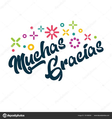 Muchas Gracias Spanish Thank You Greeting Card Stock Vector Image By
