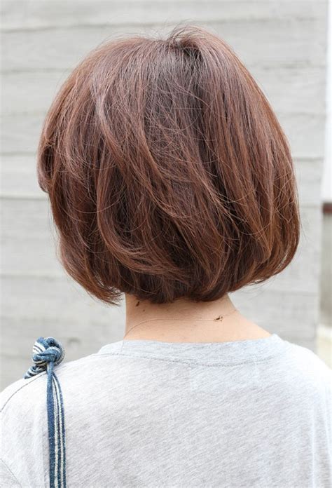 Back View Short Brown Bob Hairstyle Hairstyles Weekly