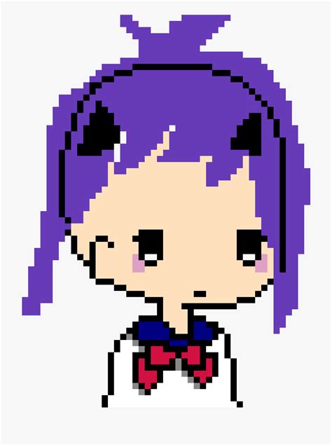 Cute Anime Girl Pixel Art Grid Gambarku