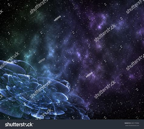 Abstract Cosmic Cloud Flowers Stars Of A Planet And Galaxy Fantasy